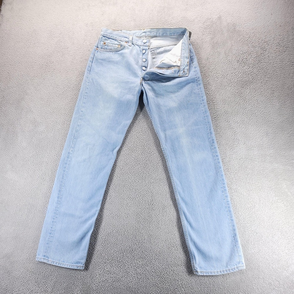 VTG Levis 501 Jeans Mens 33x32 Blue Regular Straight Light Wash Button Fly 80s